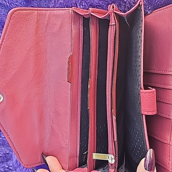 Maroon Red Wallet Perfect Organizer Cash Receipts And Coupons - Picture 4 of 8
